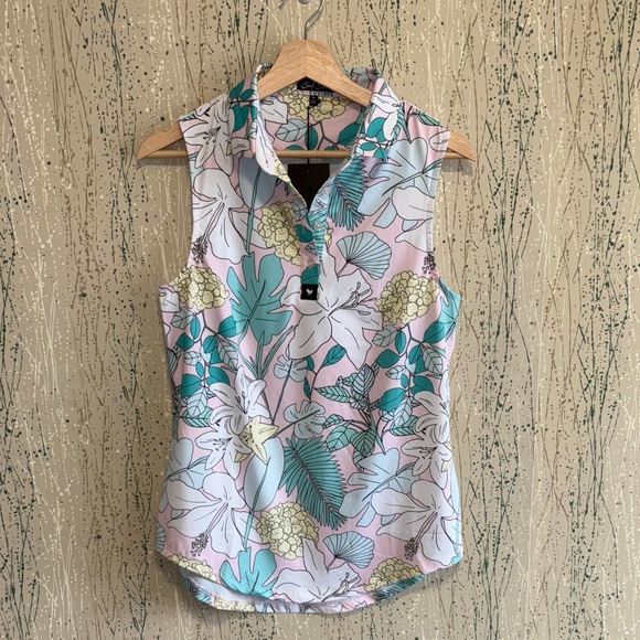 NWT Bad Birdie Sleeveless Golf Polo The Gardens size M - Picture 2 of 5